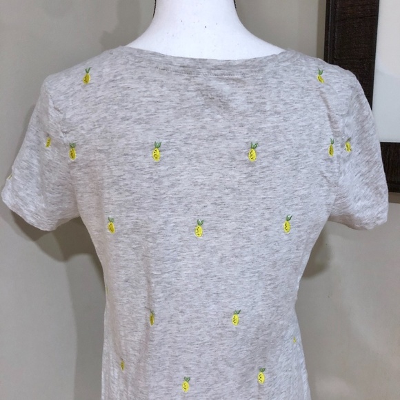 *MERONA* Gray x Pineapple Short Sleeve Shirt Sz M - Picture 5 of 8